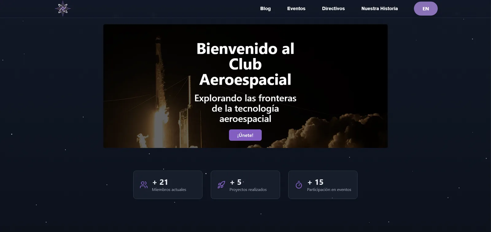Captura del sitio Aerospace Club